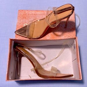 Rose Gold and clear stilettos